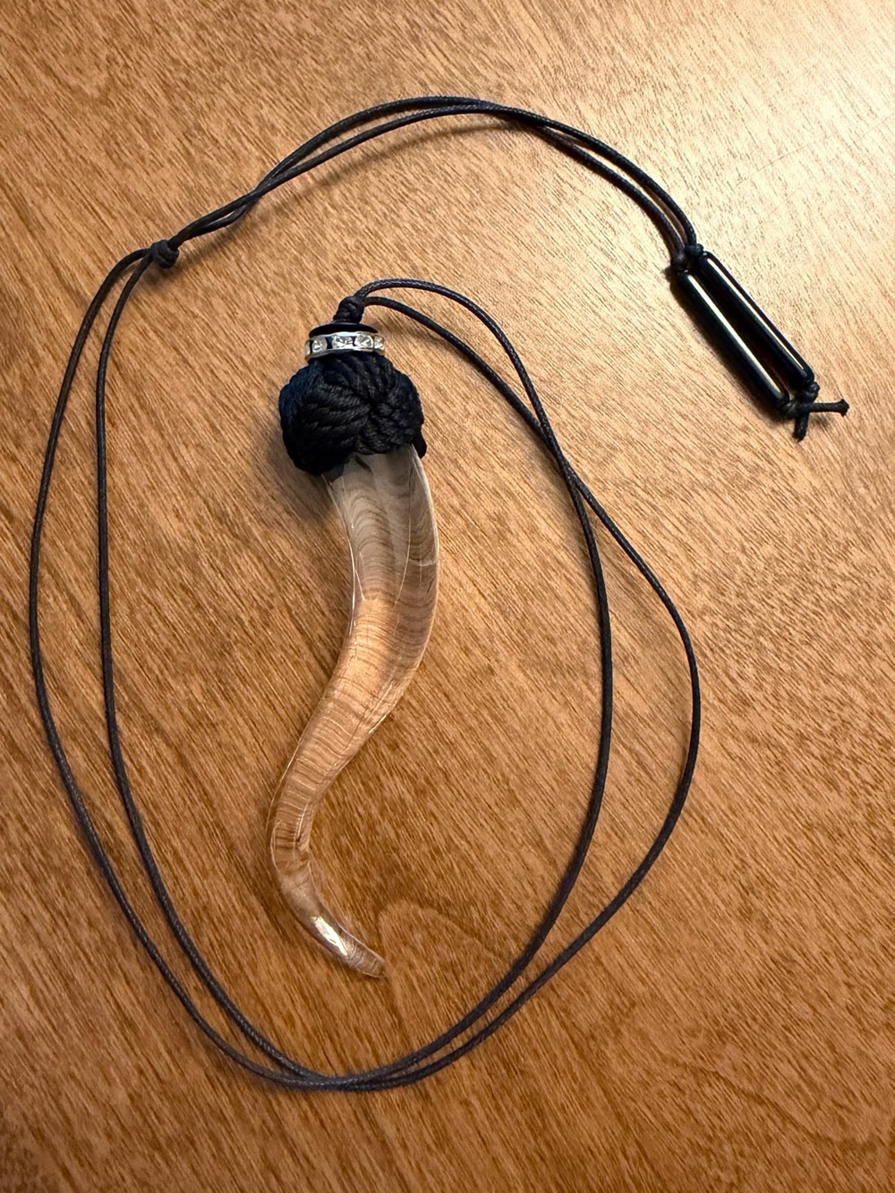Italian Acrylic Horn Necklace - Picture 3 of 5